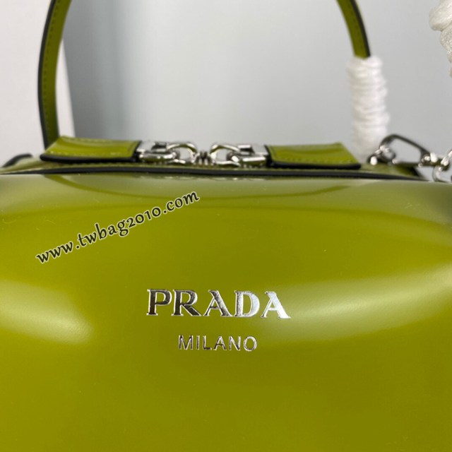 Prada專櫃2022秋冬新款亮面小牛皮手提包 1BA365 普拉達大號手提肩背女包 csp1582